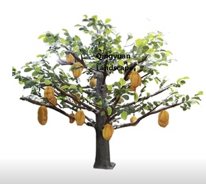 Árbol de Durian artificial de 5 pies <span class=keywords><strong>con</strong></span> follaje tropical perfumado de frutas puntiagudas realistas para parque temático/Resort Bonsai Artificiel - Product Image 6