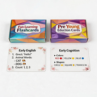 Tarjetas de aprendizaje para niños pequeños, tarjetas cognitivas de educación temprana, tarjetas de cartón brillante de doble cara para niños, educativas