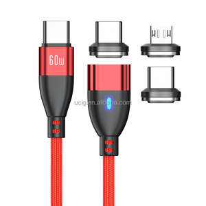 <span class=keywords><strong>สาย</strong></span>เคเบิลแม่เหล็ก usbc 60W 24pin | PD60W หัวชาร์จ3 in 1หัวแม่เหล็ก C TO c/m/l <span class=keywords><strong>สาย</strong></span>ชาร์จข้อมูลสำหรับแล็ปท็อปมือถือ - Product Image 1