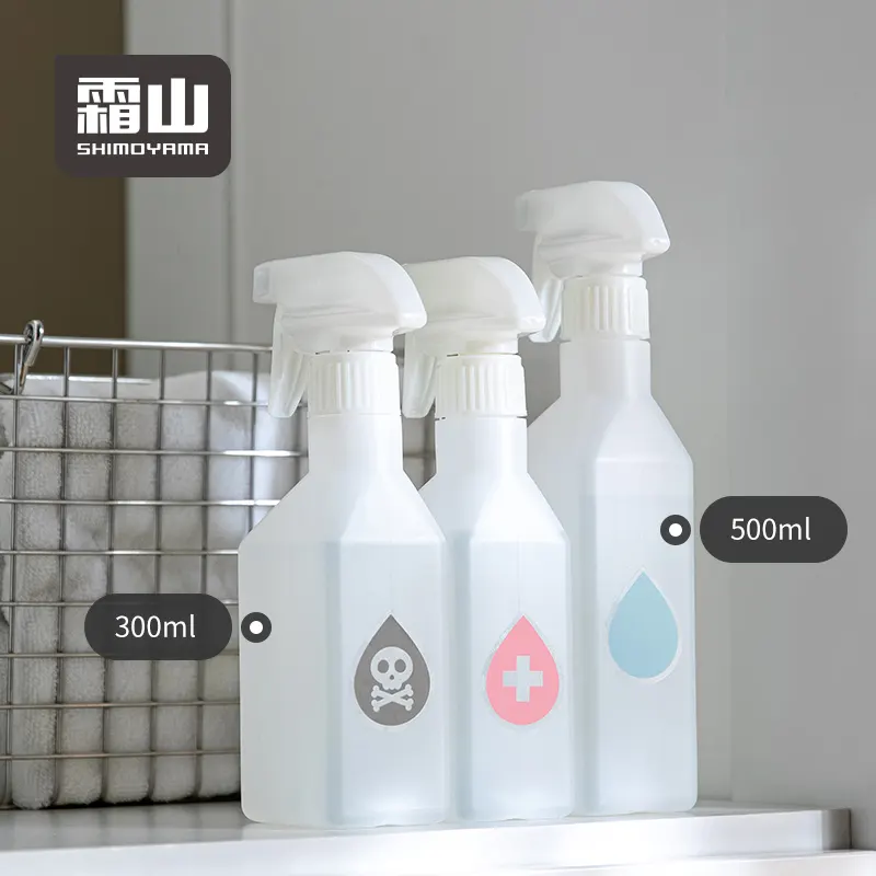 SHIMOYAMA 10/16 oz boş ve yeniden kullanılabilir plastik sprey şişeleri temizleme çözümleri, su, otomatik detaylandırma veya banyo