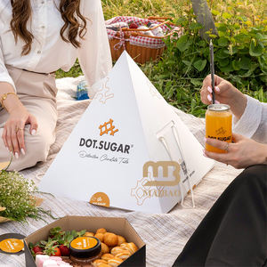 Personnalisé Arabe Eid Ramadan Pyramide Pâturage Boîte Alimentaire Boulangerie Snack <span class=keywords><strong>Halal</strong></span> Dessert Pâtisserie Friandise Douce Pyramidale Emballage Empilable - Product Image 1