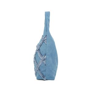 Sac fourre-tout en jean pour femme, sac à main bandoulière décontracté de haute qualité, design tendance pour femme - Product Image 3
