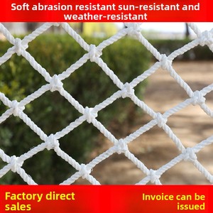 Filets en plastique de sécurité de filet de sac à main d'isolation ignifuge de Protection de court de tennis plat anti-chute en nylon blanc - Product Image 2