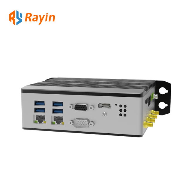 Rayin Modular Industrial Controller Dual LAN Dual COM HD VGA Display Wide Temperature Linux Fanless Mini PC 8GB RAM 32GB