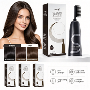 แชมพูย้อมผมสมุนไพรธรรมชาติ ปราศจากแอมโมเนีย ยี่ห้อ ChuYan Private Label พร้อมหวีสำหรับทา  ขายส่ง - Product Image 1