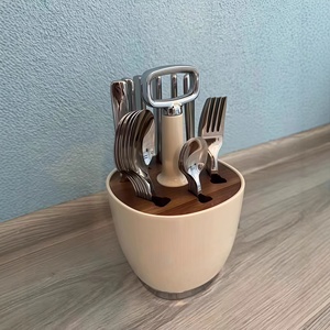 Organisateur de couverts en métal <span class=keywords><strong>avec</strong></span> 24 compartiments, poignée en acier inoxydable, durable et éco-responsable, <span class=keywords><strong>rangement</strong></span> de <span class=keywords><strong>cuisine</strong></span> classique - Product Image 2