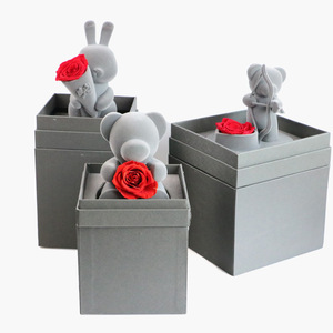 Flores conservadas natural con ositos real preserved rose teddy bear regalo di san valentino teddy rose bear - Product Image 4