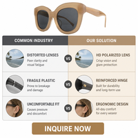 Lunettes de soleil polarisées de luxe personnalisées avec logo, monture en acétate, verres UV400, lunettes de créateur pour hommes et femmes, idéales pour la conduite quotidienne et les trajets.