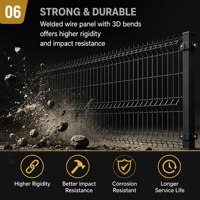 Système de fixation par pince facile à installer, galvanisé à chaud, anti-rouille, anti-UV, anti-corrosion, panneau de clôture en fil soudé 3D incurvé