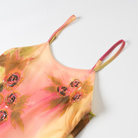 Robe asymétrique à bretelles SHENZHU pour femme, nouvelle collection été 2025, sexy, imprimée, ornée de paillettes, coupe ajustée