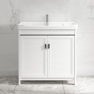 Modern luxury solid wood Water Resistant Eco-Friendly Ceramic Basin Bathroom Vanity Unit MDF Cabinet Toilet Sink Washbasin - Product Image 2