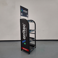 Exhibidor de Aceite de Motor Metálico con Logotipo Personalizado de Fábrica OEM ODM, Estante de Exhibición de Lubricantes, Soporte de Exhibición de Aceite de Motor para Cadenas de Tiendas