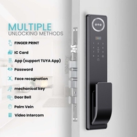 Kunci Pintu Pintar Terbaik dengan Nilai Terbaik, Aplikasi Tuya, Kamera WiFi, Sidik Jari & Pengenal Wajah, Suara AI untuk Pintu Aluminium/Logam/Kayu