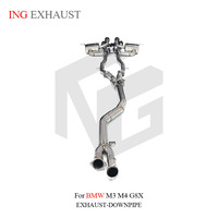 ING pour BMW M2 M3 M4 G80 G82 G87 S55 S58 3.0T Catback SUS304 Version Améliorée avec Sortie Centrale et Quatre Tuyaux d'Échappement