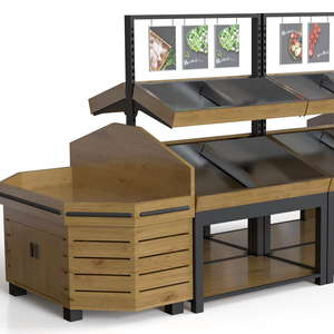 Equipo de Supermercado para Frutas y Verduras a Buen Precio Góndola de Tienda Estante de <span class=keywords><strong>3</strong></span> Niveles con Canasta Mesa de Exhibición de Alimentos Frescos - Product Image 1