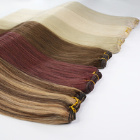 Extensions de cheveux naturels en gros, double trame, vierges Remy caucasiennes, cuticules alignées, paquets plats 100g, fournisseur de salon, 24 pouces