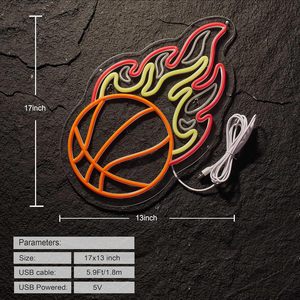 Basketball Letreros Neon LED indoor hanging ambient light shop <b>sign</b> wall decoration light entrance indicator light luminous <b>sign</b> - Product Image 5