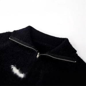 Women's Knitted <b>Cardigan</b> Long Sleeve Zipper Embroidered Star Contrast Color Loose Fit Anti-Pilling Winter Wear - Product Image 2
