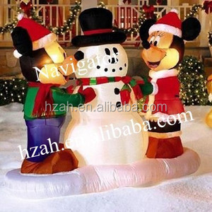 Decoración de Navidad inflable con <span class=keywords><strong>Mickey</strong></span> <span class=keywords><strong>y</strong></span> <span class=keywords><strong>Minnie</strong></span> <span class=keywords><strong>Mouse</strong></span> con muñeco de nieve - Product Image 2