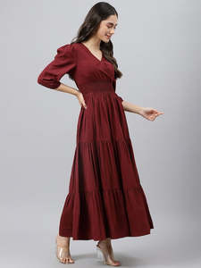 Vestido Maxi de Mujer con Cuello en V, Diseño Sólido, Ajustado y con Vuelo, para Ocasiones Festivas, Casuales y Elegantes, Vestido Largo de Una Pieza a la Moda - Product Image 6