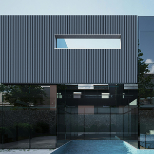 Revestimiento Exterior Decorativo para Jardín, Tablero Acanalado de Madera Compuesta, Panel de Pared de WPC Resistente al Agua, Nueva Tecnología para Exteriores - Product Image 1