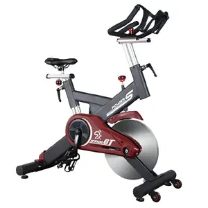 플라이휠 사용자 정의 로고 헤비 듀티 홈 사이클링 체육관 장비 피트니스 스포츠 실내 조정 가능한 운동 회전 자전거