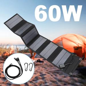 Stock US, livraison rapide : Panneau solaire monocristallin portable et pliable 60W avec sortie USB pour la recharge de batteries d'urgence en extérieur - Product Image 5