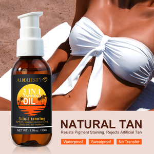 Huile bronzante en marque propre, huile bronzante bio, booster d'auto-<span class=keywords><strong>bronzage</strong></span>, huile bronzante pour le corps, sérum foncé, gouttes, réparation après <span class=keywords><strong>soleil</strong></span>, crème bronzante - Product Image 4