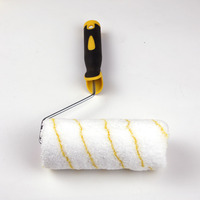 Rouleau à peinture industriel en microfibre de 7 pouces avec poignée en caoutchouc, support plaqué zinc, outil de peinture murale DIY, fourniture d'usine OEM
