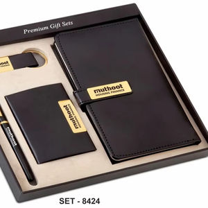 Ensemble cadeau d'entreprise haut de gamme avec carnet, stylo, porte-clés et porte-cartes, ensemble cadeau de bureau de luxe pour la promotion de la marque - Product Image 1