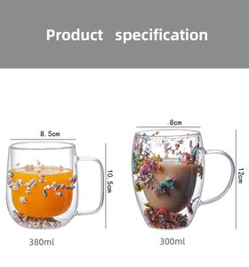 Offre Spéciale – Tasse à café créative en verre borosilicate à double paroi, design élégant, pour café et thé au lait, avec soucoupe - Product Image 3
