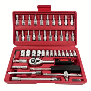 Jeu <span class=keywords><strong>de</strong></span> Clés à Douilles et Cliquet Métriques CR-V <span class=keywords><strong>de</strong></span> 46 Pièces, Carré 1/4 Pouce, Kit Mécanicien <span class=keywords><strong>de</strong></span> Réparation Automobile OEM, Combinaison en Boîte pour Manuel - Product Image 5