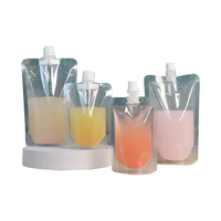Pochette transparente personnalisée avec bec verseur et bouchon à vis pour jus, smoothies, sauces, yaourts, aliments pour bébés, emballage liquide et utilisation en vente au détail
