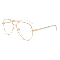 Gafas de lectura estilo coreano de gran tamaño, montura de metal ligero con doble barra, lentes transparentes, montura completa