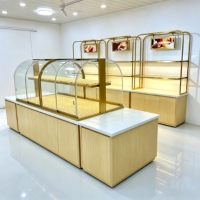 Étagère de présentation de boulangerie en gros avec meuble de base, présentoir gondole personnalisé, rayonnages anti-poussière pour pains, pour magasins de détail et marchés