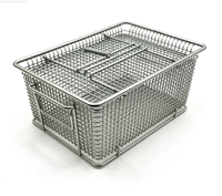 Panier de rangement industriel Bingrong en acier inoxydable durable avec loquet à ressort en treillis métallique pour la stérilisation et le nettoyage des instruments médicaux