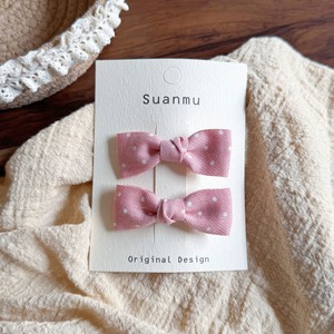 กิ๊บติดผมโบว์สีชมพูสไต<span class=keywords><strong>ล</strong></span>์เกาหลีน่ารักสำหรับเด็กผู้หญิง 2 ชิ้น กิ๊บติดผมโบว์ทำมือแบบหวานๆ สำหรับเด็ก ของขวัญเครื่องประดับผม - Product Image 2