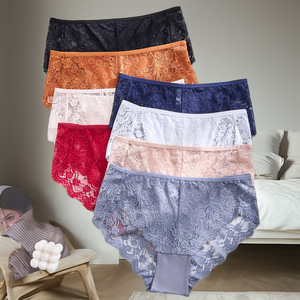 โรงงานซินวิค รับผลิตกางเกงในบอยชอร์ตลูกไม้เอวกลางแบบเซ็กซี่สำหรับผู้หญิงไซส์ใหญ่ ระบายอากาศได้ดี ไร้ตะเข็บ ทรงสามเหลี่ยม - Product Image 2