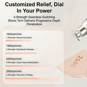 Draagbare <span class=keywords><strong>Mini</strong></span> Massage Fascia Gun met Hoge Vermogen Percussie voor Volledige Lichaamsverlichting Diepe Weefselmassage Gun 4 Koppen voor Cadeaus - Product Image 4