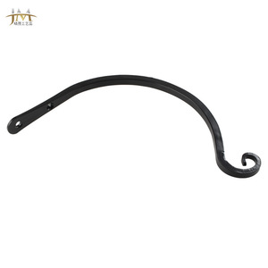JIM Garden Flower Basket Hanging Hook 8 Inch Black Wrought Iron Wall Mount <b>Bracket</b> For Indoor Outdoor Planting Decoration - Product Image 2