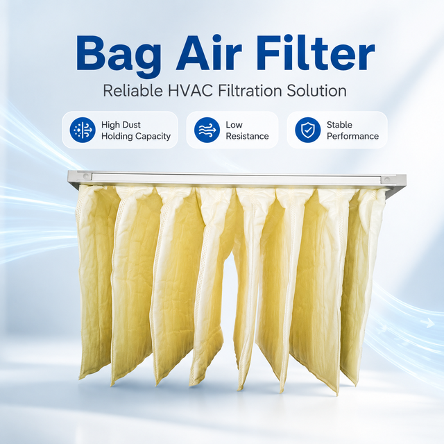 Medium Efficiency Pocket Bag Air Filter F7 F8 F9 for Clean Room Ventilation System Factory Supply