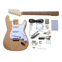 TC Factory DIY Solid Basswood Maple 6-String Electric Guitar Kit Unassembled Version for Beginners Cheap Music