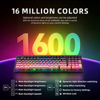 Teclado Mecánico Inalámbrico Zornher ZH980 de Tres Modos, Retroiluminación RGB, Interruptores Intercambiables en Caliente, para PC, Portátil, Juegos, Oficina y Hogar