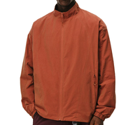 Veste d'extérieur légère à col montant zippé pour homme, coupe-vent, idéale pour la randonnée