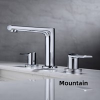Robinet de lavabo moderne et minimaliste en laiton électroplaqué, chaud et froid, à trois trous, avec double poignée et valve en céramique