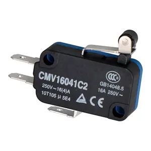 Cntd cmv16041c2 छोटे रोलर लीवर प्लास्टिक शेल 1nnc 16a 250v माइक्रो स्विच ब्लैक