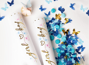DAMAI Decorazione per Rivelazione del Sesso, Cannone di Coriandoli Blu e Rosa con Piccole Farfalle di Carta per Vendita all'Ingrosso - Product Image 2