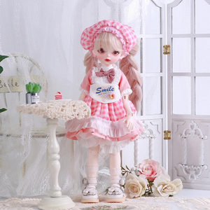 Für 30 cm (12 Zoll) 1/6 BJD Puppen-Outfit-Set Hübsches Mädchen Lolita Prinzessinnenkleid mit Kopfschmuck Dienstmädchenkleid Niedliche Rosa Kleidung und Puppe - Product Image 6
