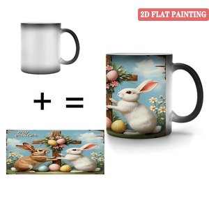 Frosted Black Matte Mug 11oz <b>Ceramic</b> Heat Activated Daily Tea <b>Cup</b> - Product Image 1