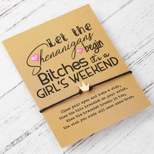 Factory Gold Crown Rose Bloem Paard Bedelarmband Laat De Shenanigans Beginnen Meisjes Weekend Goedkoper dan Therapie Dames Armband - Product Image 1